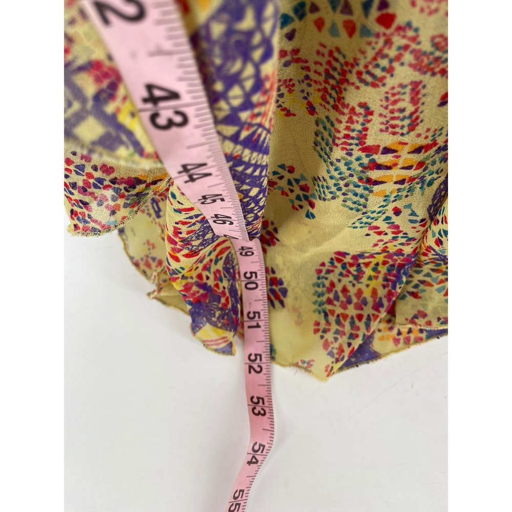 Angie High Low Maxi Dress Womens Small Yellow Flowy Artsy Festival Ethereal Boho - Picture 6 of 7